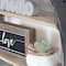 33" Metal & Wood Round Hanging Wall Shelf With Strap